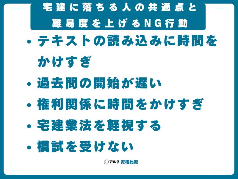 宅建に落ちる人の共通点と難易度を上げるNG行動