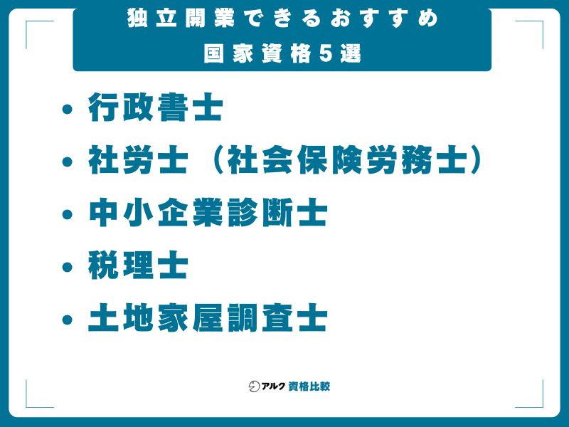 独立開業できるおすすめ国家資格5選