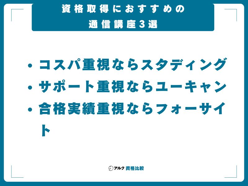 資格取得におすすめの通信講座3選