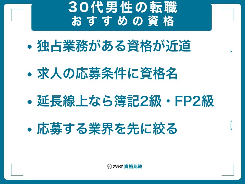 30代男性の転職におすすめの資格