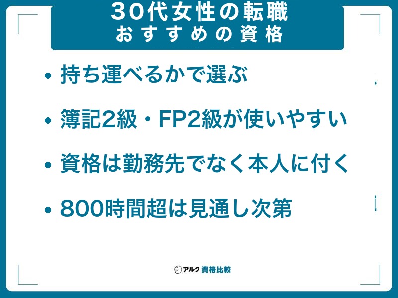 30代女性の転職におすすめの資格