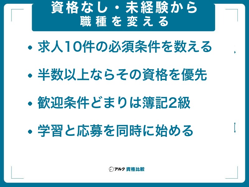 資格なし・未経験から職種を変える進め方