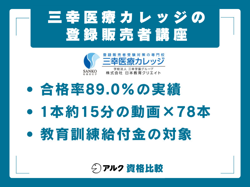 登録販売者 通信講座 三幸医療カレッジ