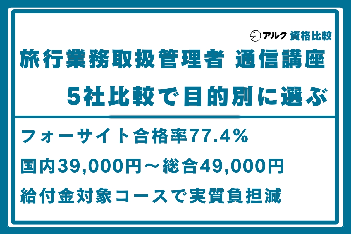 旅行業務取扱管理者 通信講座