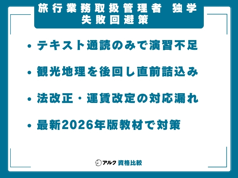 旅行管理 独学 失敗