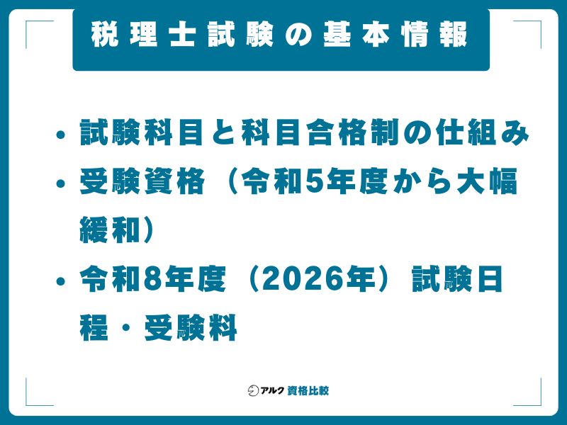 税理士試験の基本情報【2026年最新】