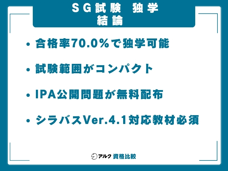 SG 独学 結論