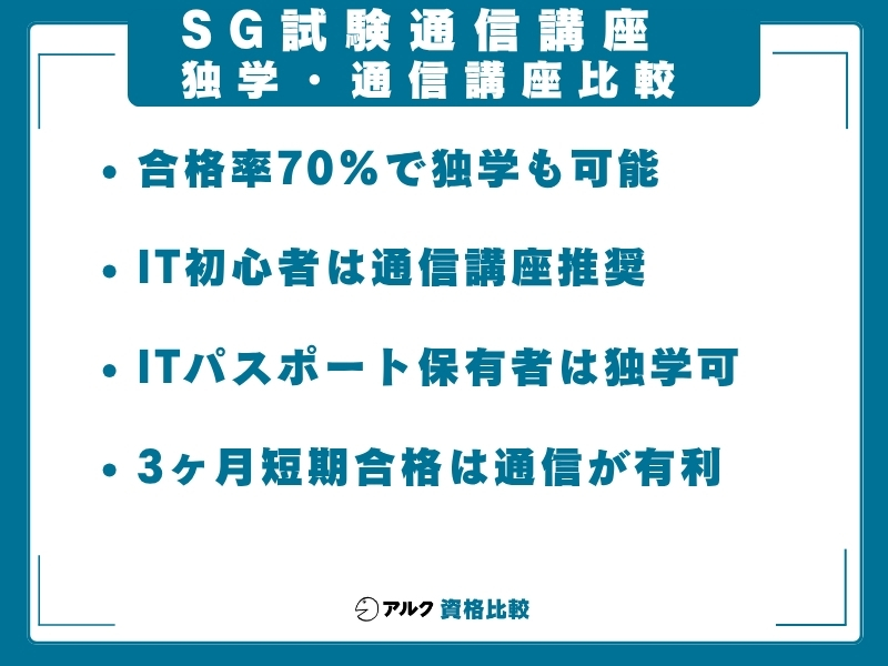 SG 通信講座 独学か通信講座か
