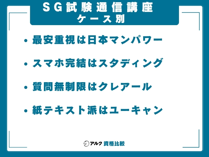 SG 通信講座 選び方