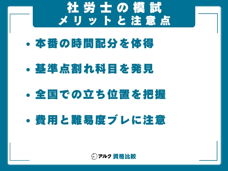 社労士 模試 メリットデメリット