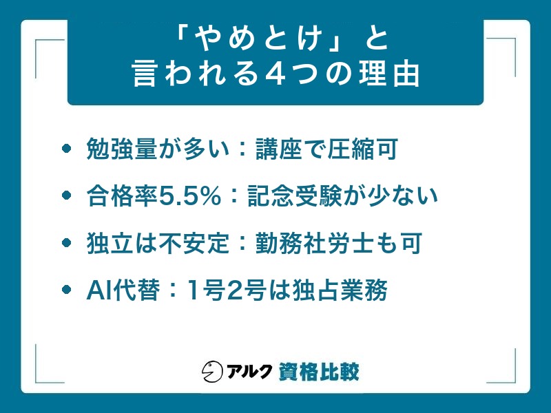 社労士 「やめとけ」と言われる4つの理由
