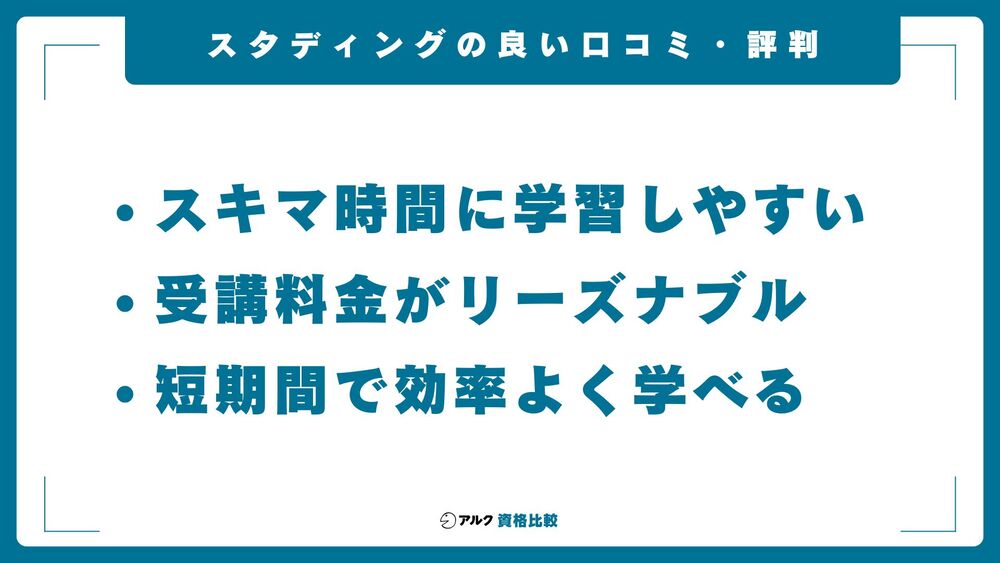 スタディング 良い口コミ