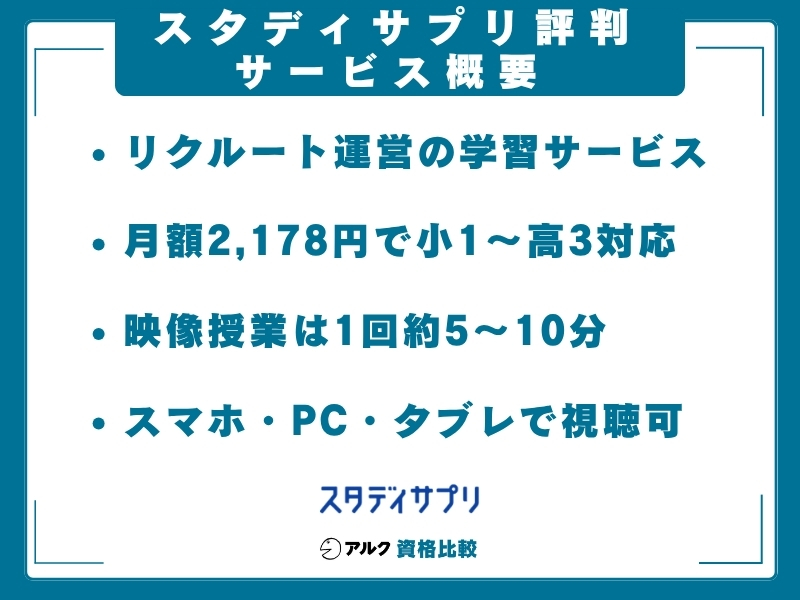 スタディサプリ 評判 サービス概要