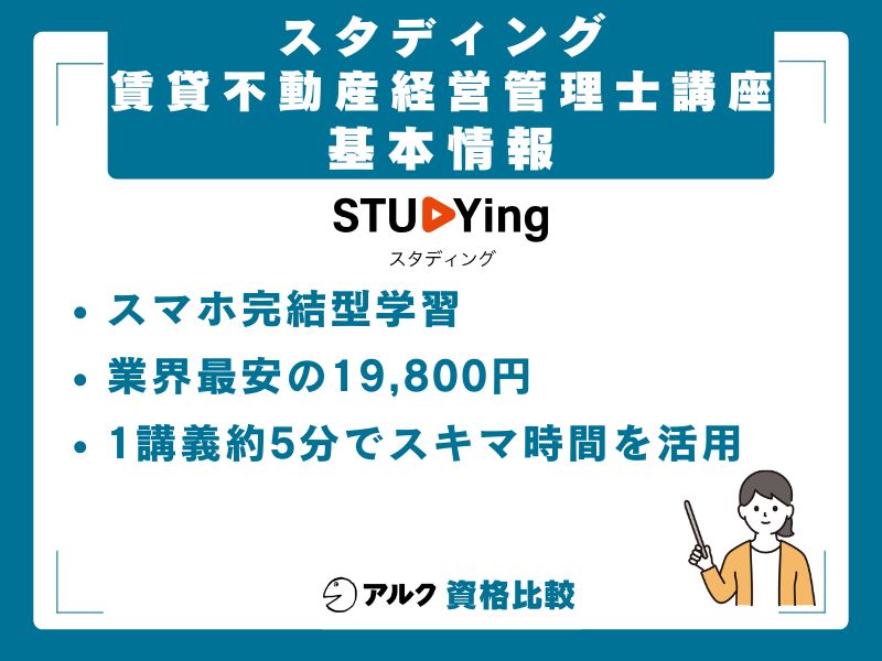 スタディング賃貸不動産経営管理士講座の基本情報