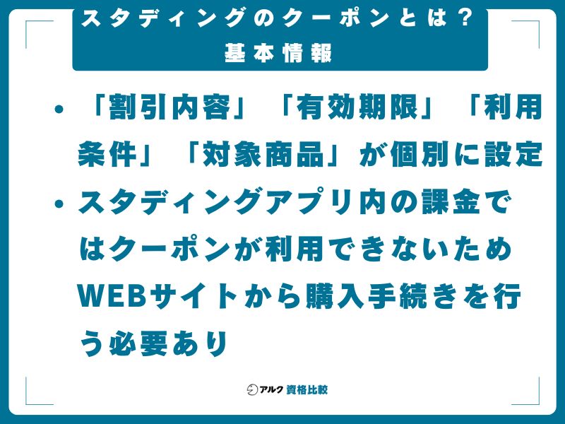 スタディングのクーポンとは？基本情報