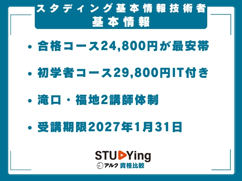スタディング 基本情報技術者講座 基本情報