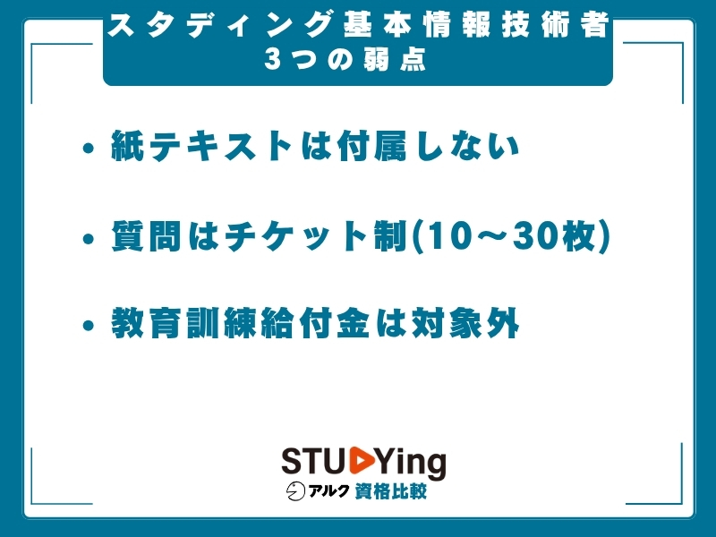 スタディング 基本情報技術者 弱み