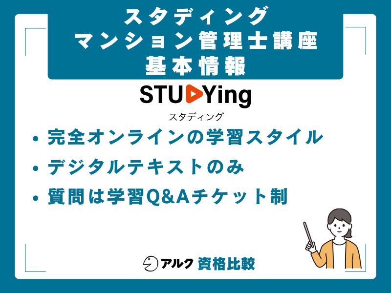 スタディング マンション管理士/管理業務主任者講座の基本情報
