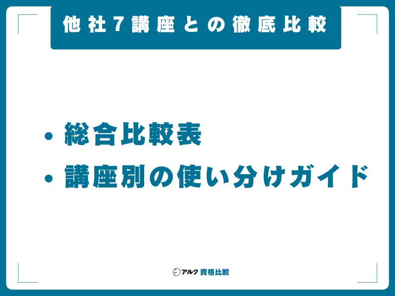 他社7講座との徹底比較