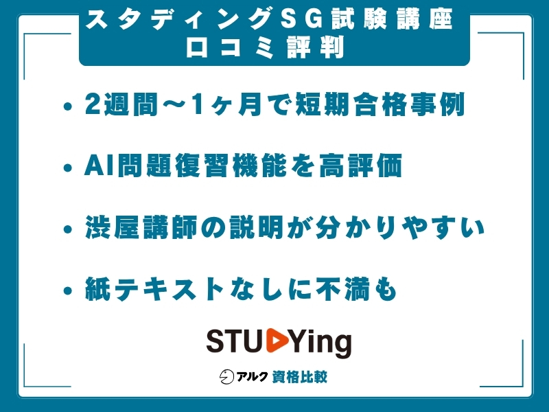 スタディング SG 口コミ