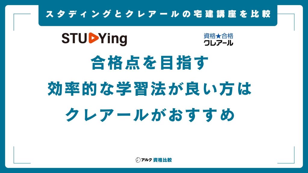スタディングとクレアールの宅建講座を比較