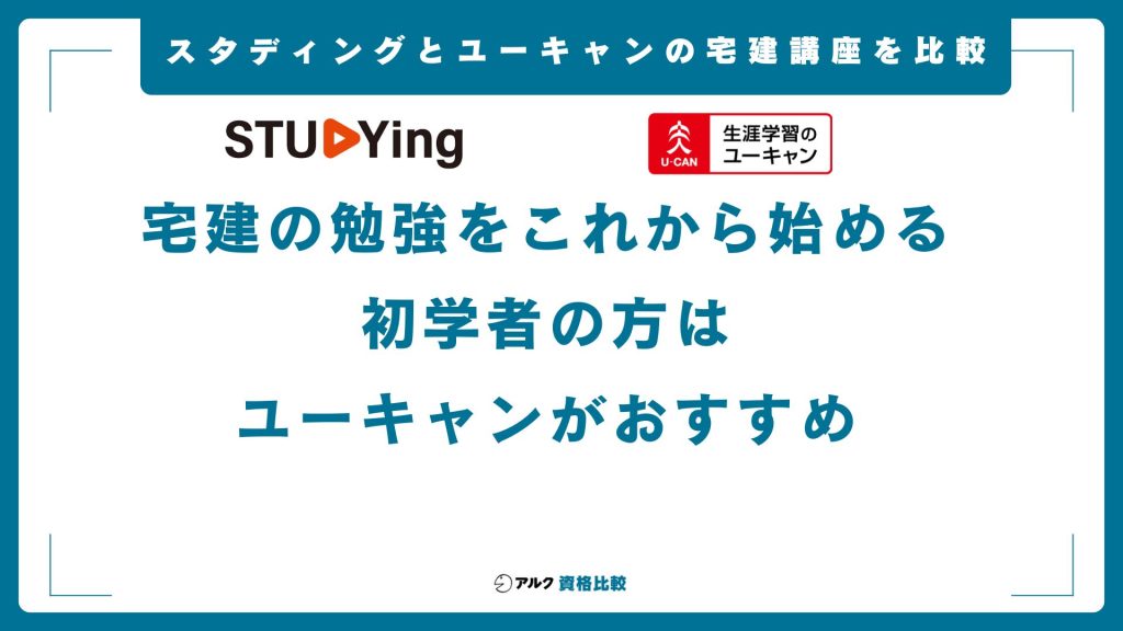 スタディングとユーキャンの宅建講座を比較