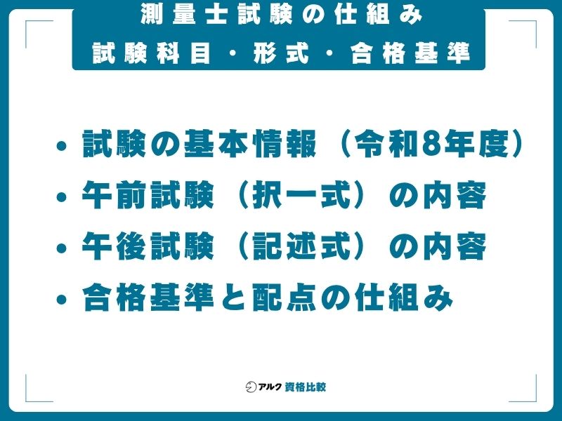 測量士試験の仕組み──試験科目・形式・合格基準