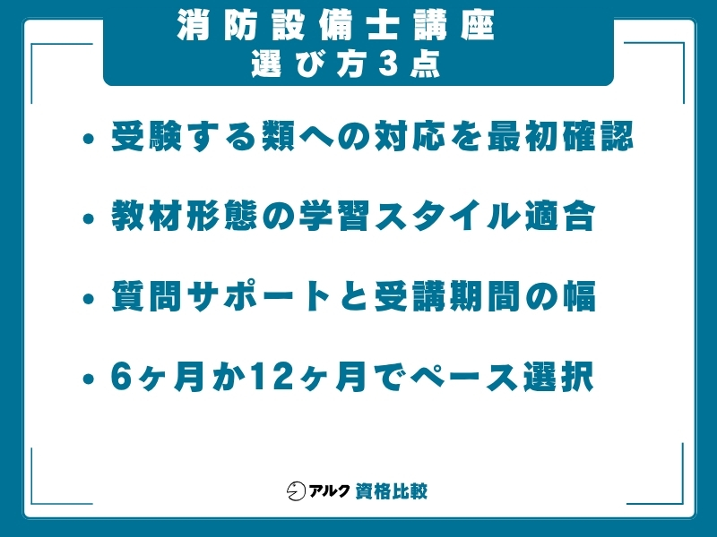 消防設備士 通信講座 選び方