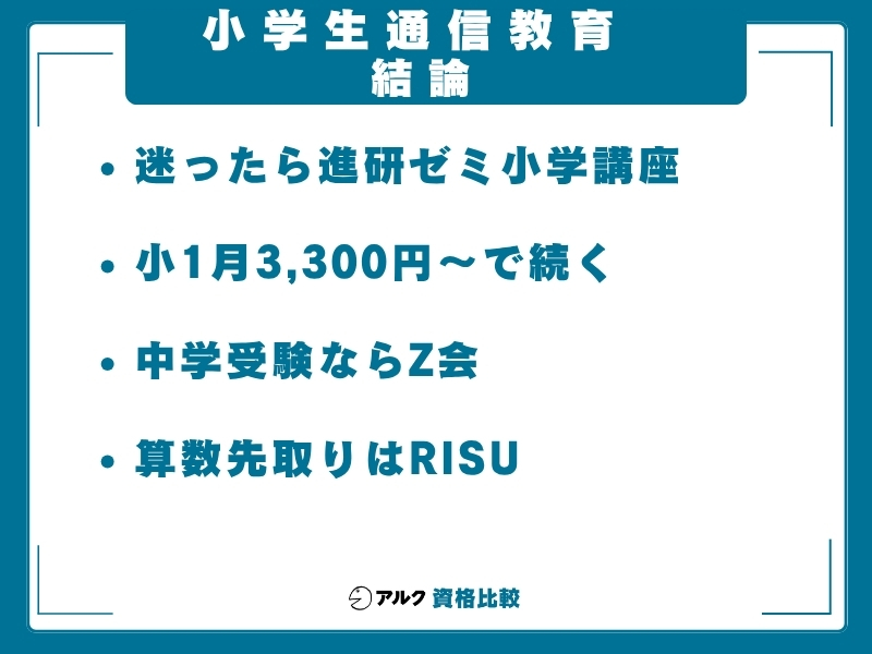 小学生 通信教育 結論