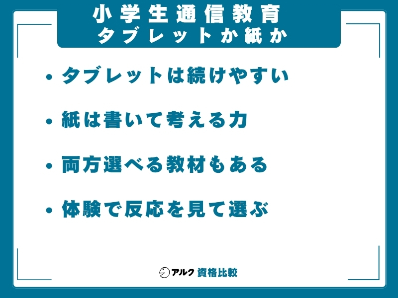 小学生 通信教育  タブレットか紙