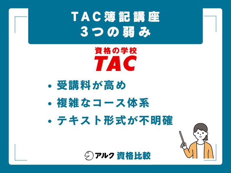 TAC簿記講座の3つの弱み