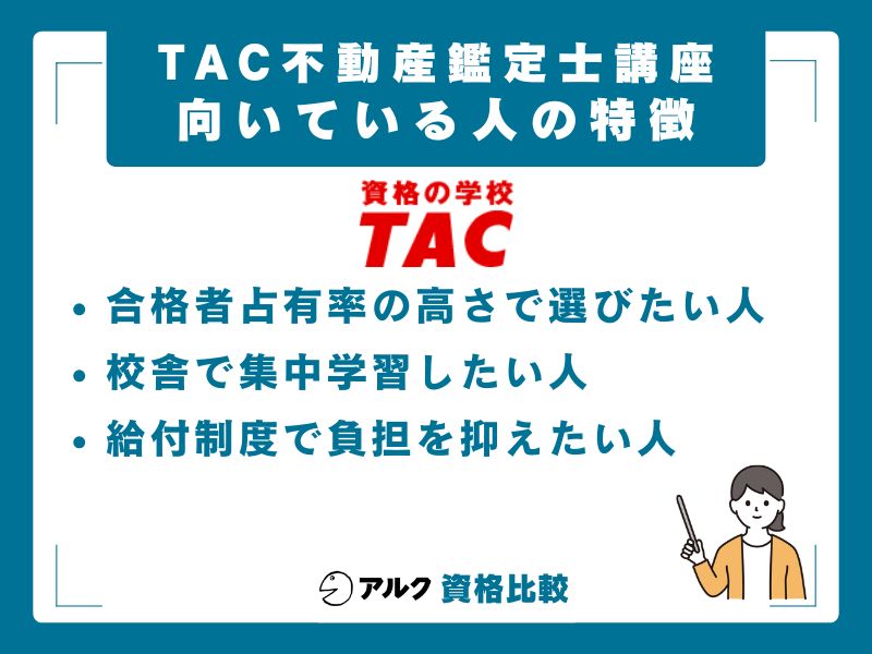 TAC不動産鑑定士講座が向いている人・向いていない人