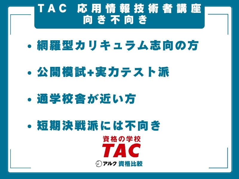 TAC 応用情報技術者 向き不向き