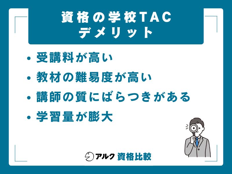 資格の学校TACのデメリット4選