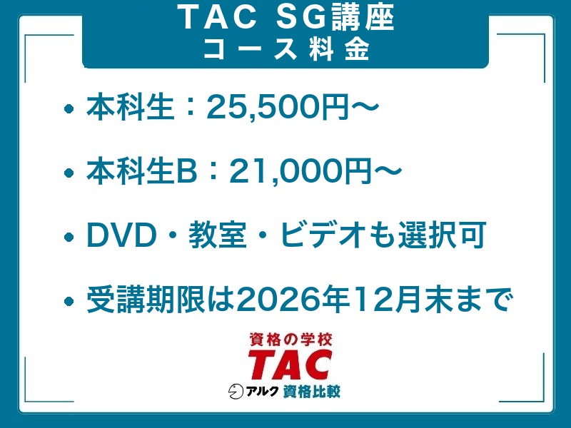TAC SG 料金
