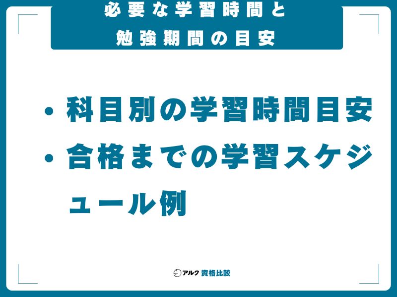 必要な学習時間と勉強期間の目安