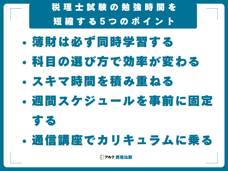 税理士試験の勉強時間を短縮する5つのポイント