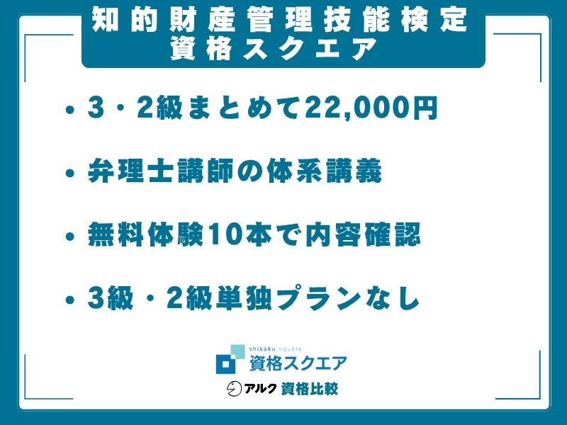 知財 通信講座 資格スクエア
