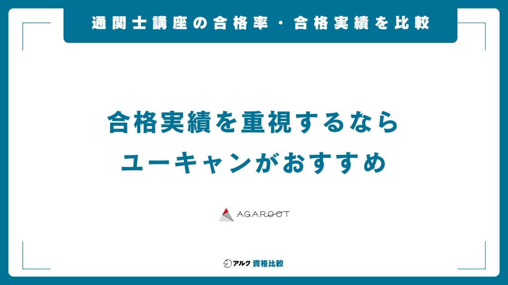通関士講座の合格率・合格実績を比較