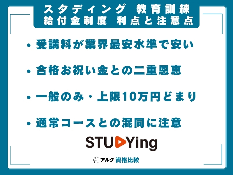 スタディング 教育給付金 メリットと注意点