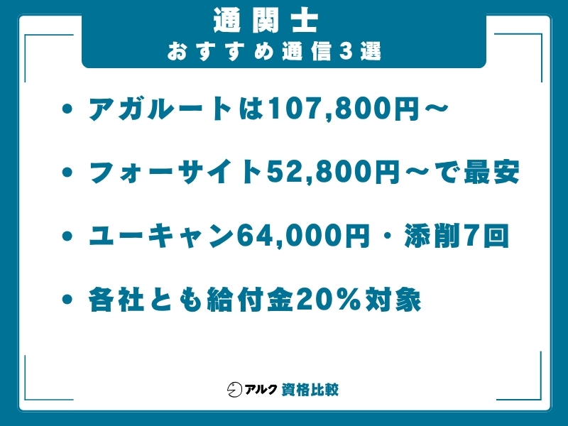 通関士 おすすめ通信講座