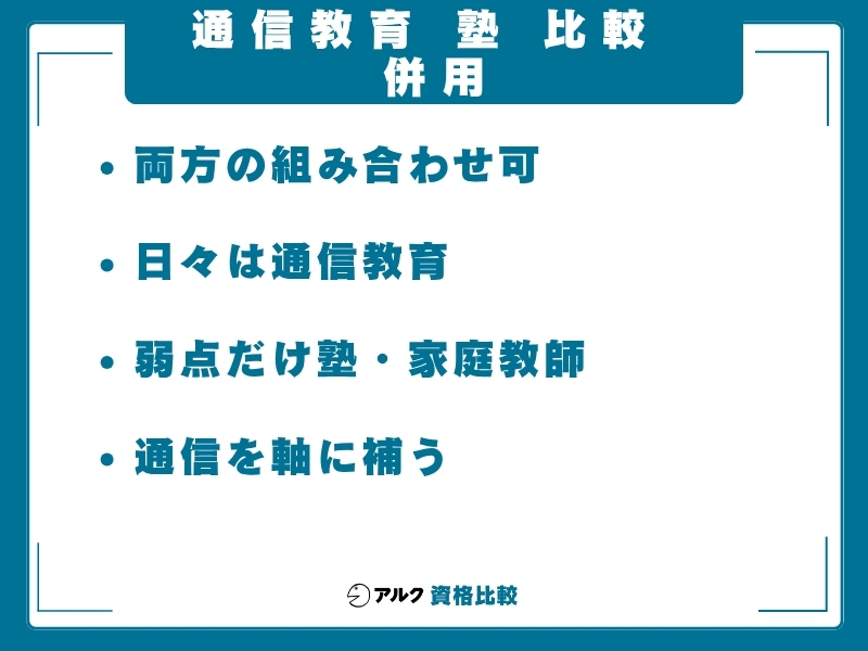 通信教育 塾 比較 併用
