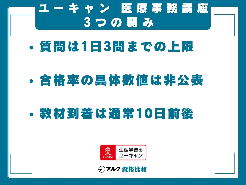 ユーキャン 医療事務 弱み