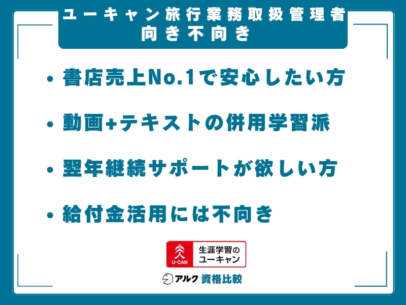 ユーキャン 旅行管理 向き不向き