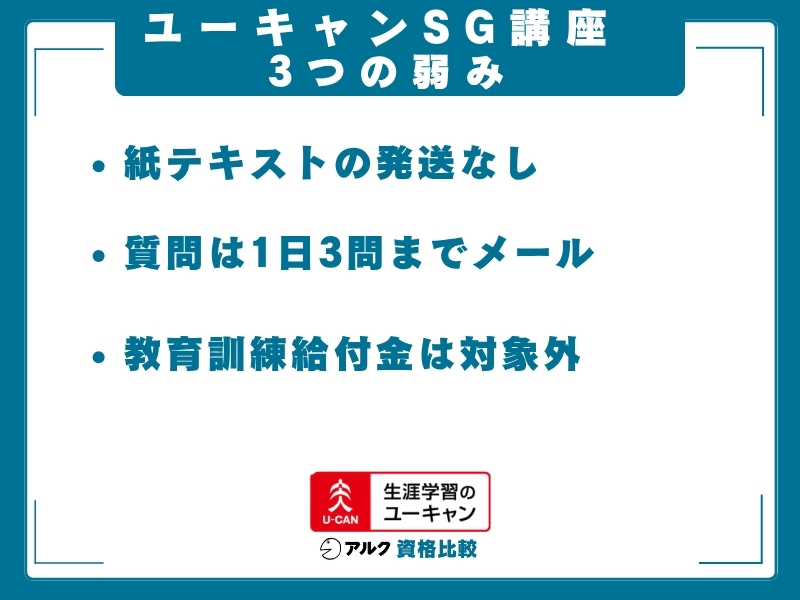 ユーキャン SG 弱み