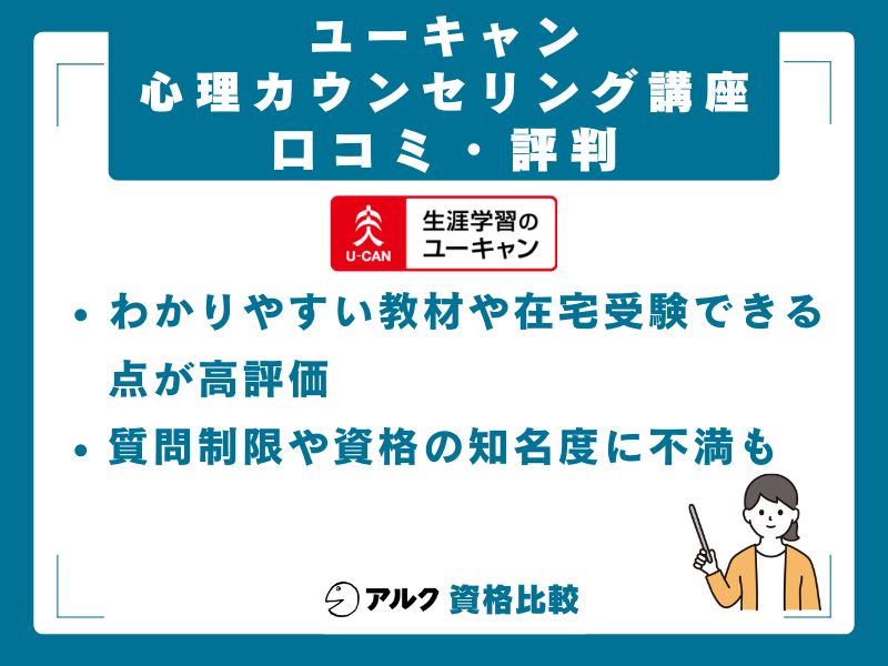 ユーキャン心理カウンセリング講座の口コミ・評判