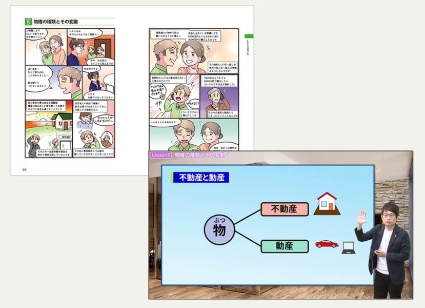 ユーキャン行政書士講座　テキストや講義画像
