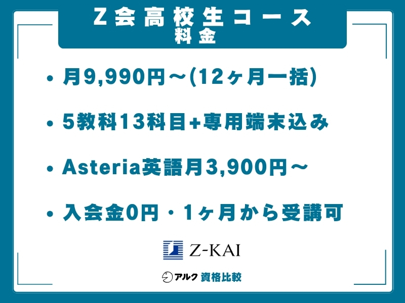Z会 高校生コース 料金