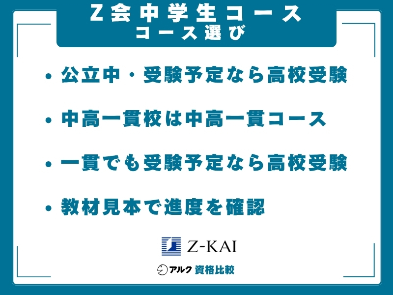 Z会 中学生コース コース選び