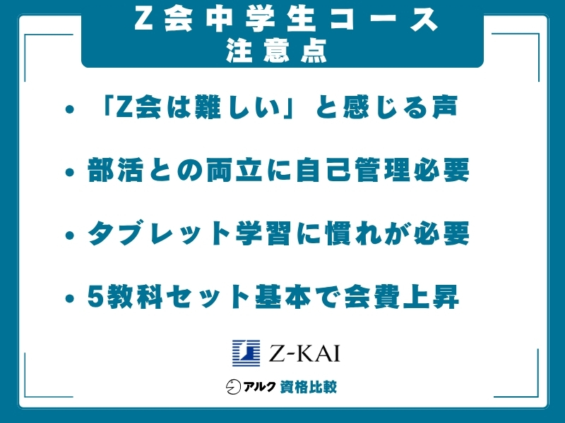 Z会 中学生コース 注意点